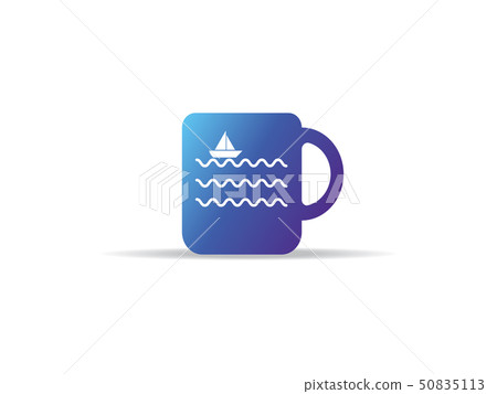 abstract cup icon with sea wave ship boat logo abstract cup icon with sea wave ship boat logo 50835113