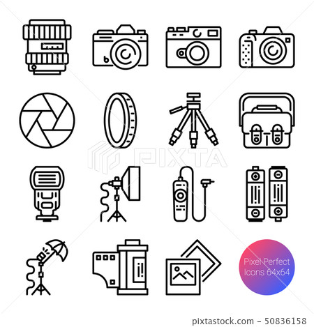 camera and equipment outline icons 50836158