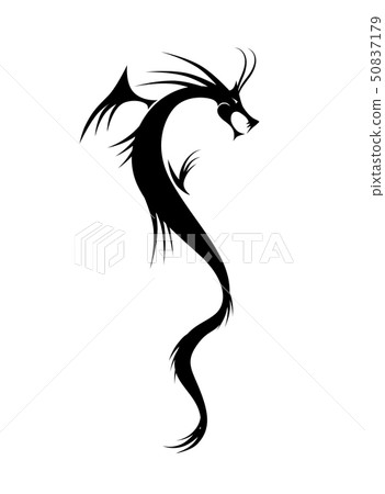 Tribal dragon tattoo vector illustration Stock Vector | Adobe Stock