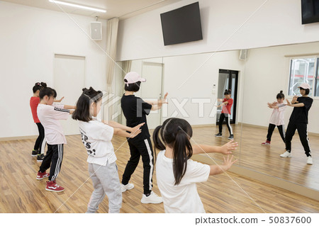 Kids dance classroom dance lesson scene 50837600
