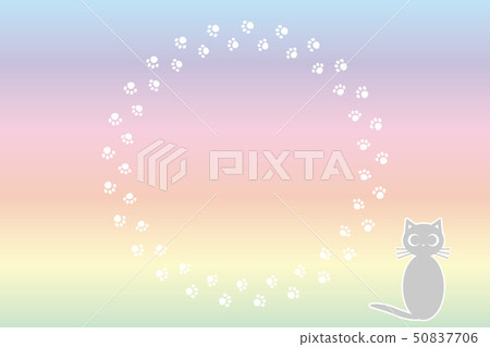 Background material, cat footprints, meat ball, cat, animal, cute, illustration, animal hospital, pet shop, advertising poster Background material, cat footprints, meat ball, cat, animal, cute, illustration, animal hospital, pet shop, advertising poster 50837706