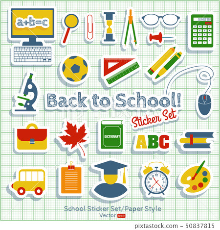 School background icon set. 50837815