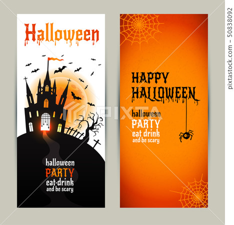 Halloween vertical banners set on orange and white background. 50838092