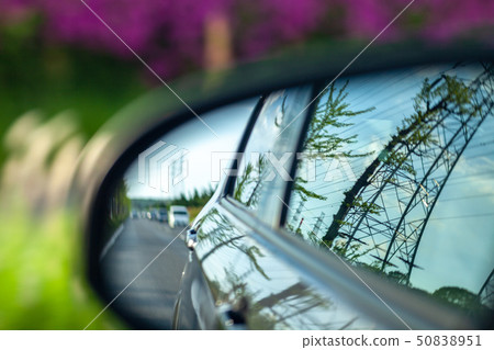 Rearview mirror Highway safe driving Life back Looking back Past drive Holiday relaxation Japan Rearview mirror Highway safe driving Life back Looking back Past drive Holiday relaxation Japan 50838951