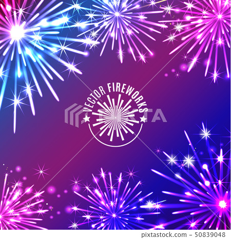 Vector Illustration of Fireworks 50839048