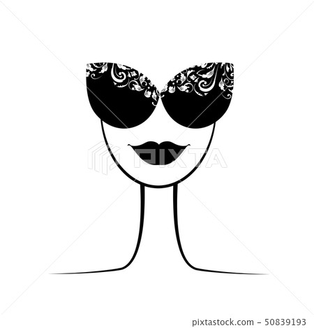 Female fashion silhouette with sunglasses your design Female fashion silhouette with sunglasses your design 50839193