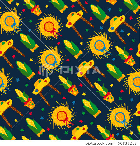 Seamless pattern of festa Junina village festival in Latin Ameri 50839215