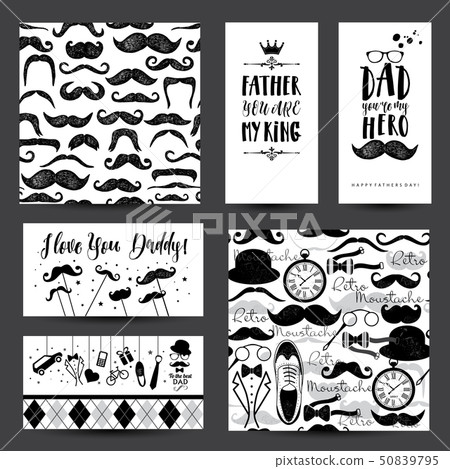 Father day invitation card in black and white style Father day invitation card in black and white style 50839795