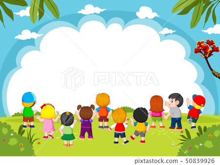 the children are playing together  50839926