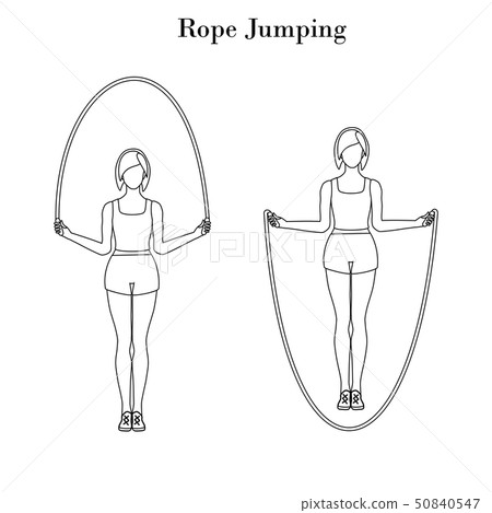 Rope jumping exercise outline 50840547