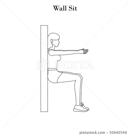 Wall sit workout outline 50840549