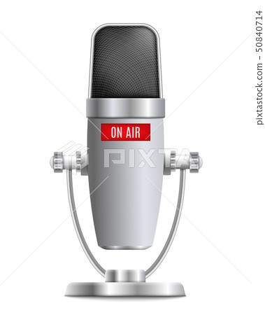 Microphone the element of record studio equipment vector isolated on background. Microphone the element of record studio equipment vector isolated on background. 50840714