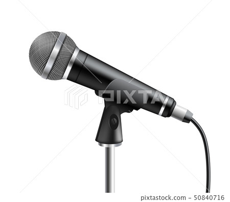 Microphone the element of audio equipment for stage vector isolated on background. 50840716