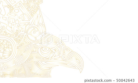 White background with ethnic pattern and eagle White background with ethnic pattern and eagle 50842643
