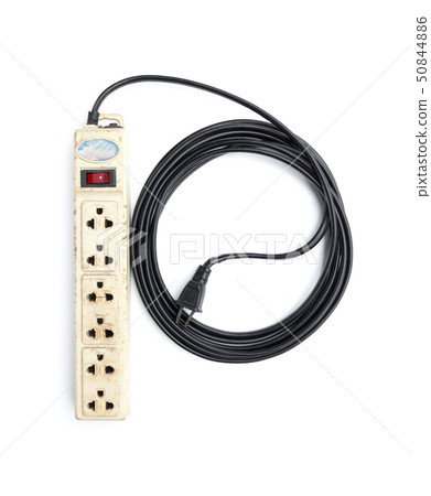 power strip with illuminated switch isolated 50844886