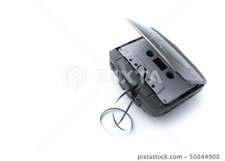 Old cassette player and cassette tape isolated on 50844908