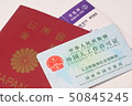 中國就業證，護照和登機牌 50845245