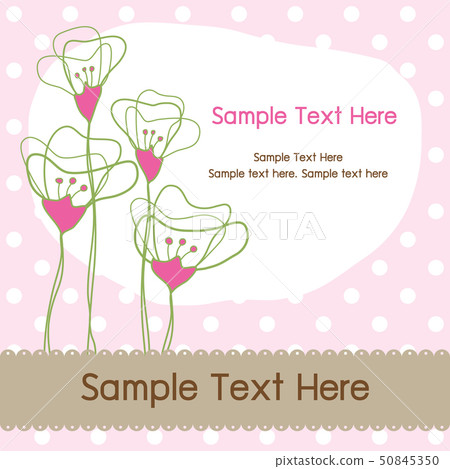 floral with dot background graphic card, vector il floral with dot background graphic card, vector il 50845350