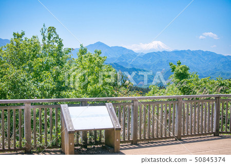 5月上旬,從高尾山登山到小伯嶽城山,從一丁平展望台眺望富士山。 5月上旬,從高尾山登山到小伯嶽城山,從一丁平展望台眺望富士山。 50845374