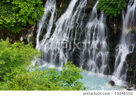 Blue and refreshing waterfall 50846508