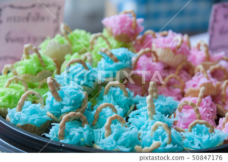 Traditional Thai dessert in basket shape 50847176