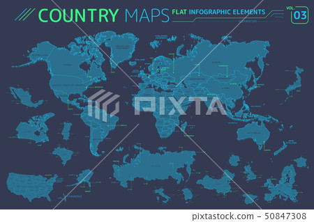 America, Asia, Africa, Europe, Australia, Mexico, Japan, Canada, USA, Russia, China Vector Maps America, Asia, Africa, Europe, Australia, Mexico, Japan, Canada, USA, Russia, China Vector Maps 50847308