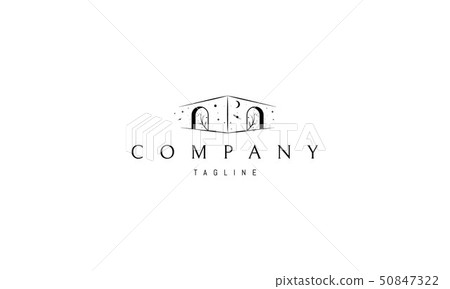 Parallel Worlds black vector logo design image 50847322