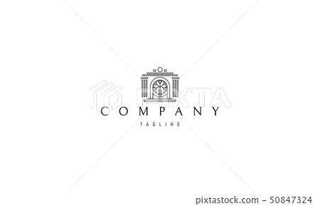 House of Inspiration black line vector logo design House of Inspiration black line vector logo design 50847324