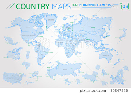 America, Asia, Africa, Europe, Australia, Mexico, Japan, Canada, USA, Russia, China Vector Maps America, Asia, Africa, Europe, Australia, Mexico, Japan, Canada, USA, Russia, China Vector Maps 50847326