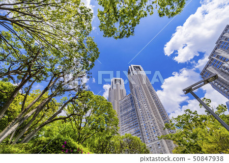 Fresh green Nishi-Shinjuku Tokyo Metropolitan Government building Fresh green Nishi-Shinjuku Tokyo Metropolitan Government building 50847938
