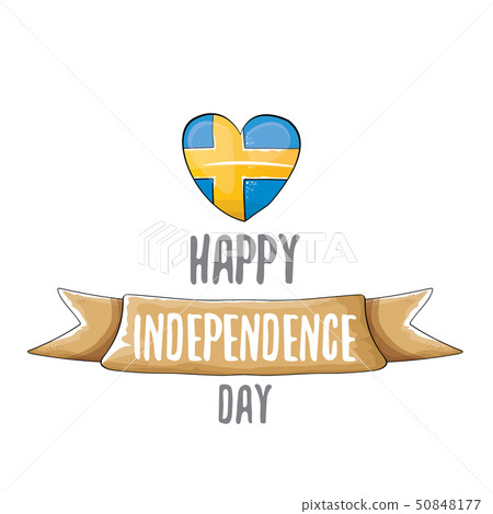 sweden indepedence day celebration banner or poster with greeting text and swedish flag. vector 50848177