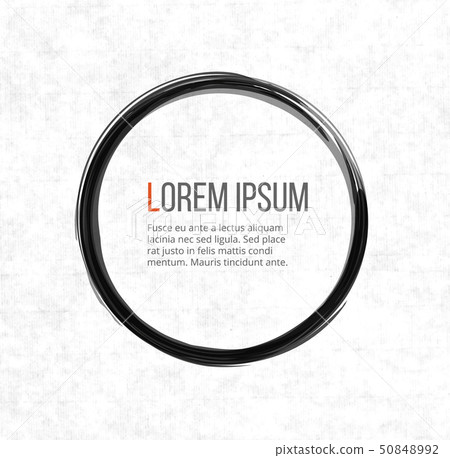 Black enso zen circle on white background with place for your text. 50848992