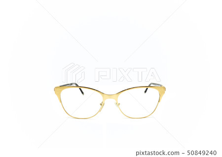 Eye glasses metal in rectangular frame isolated on white background. 50849240