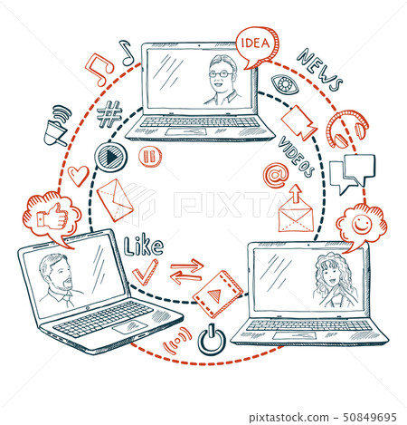 Social network communication. Share information between business people 50849695