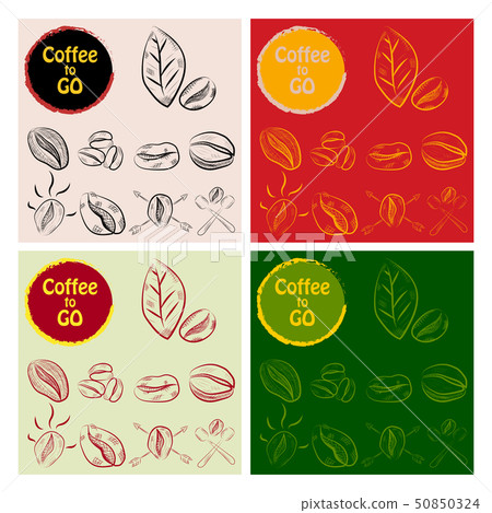 Set of doodle hand drawn sketches isolated on chalkboard background. Design elements for cafe menu 50850324