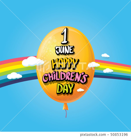 1 june international childrens day background. happy Children day greeting card with balloons, sky 1 june international childrens day background. happy Children day greeting card with balloons, sky 50853196