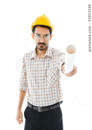 Engineer man yellow helmet angry Engineer man yellow helmet angry 50853586