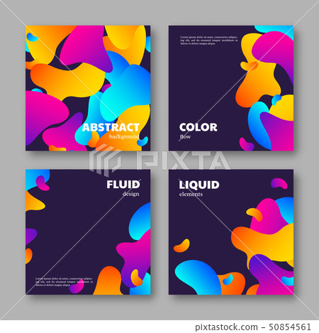 Set of cards with abstract liquid elements. Set of cards with abstract liquid elements. 50854561