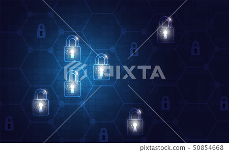 Online data protection shield and abstract 50854668