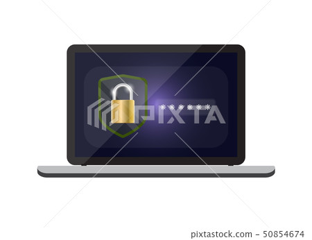 Online data protection shield and abstract 50854674