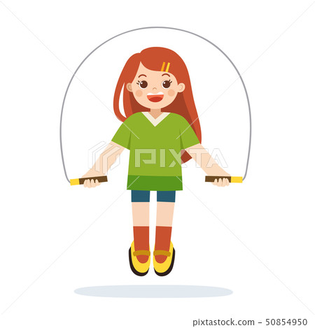 Young sportive girl doing exercises with jumping 50854950