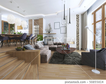 The room is a studio with kitchen and dining area 50855814