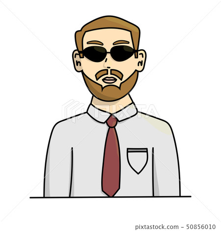 Man in sunglasses. Isolated stock vector cartoon 50856010