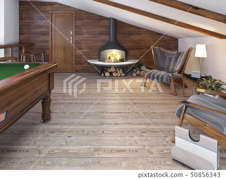 Sitting area with two comfortable chairs, a desk 50856343