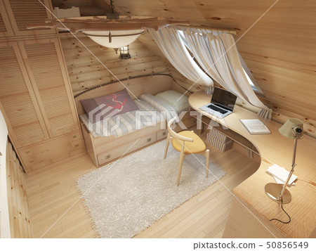 Children for a teenager in a log house in the Children for a teenager in a log house in the 50856549