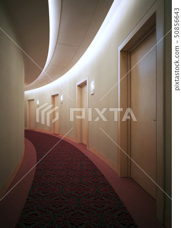 Interrior of bright hotel complex, corridor. 50856643