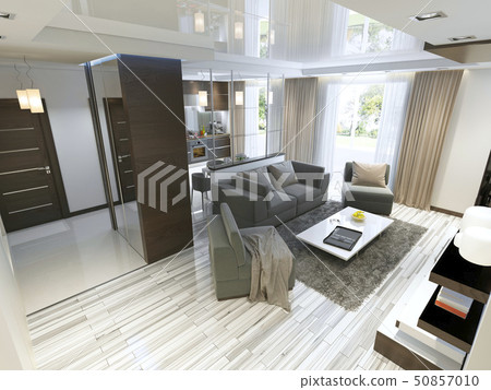 Luxury living room studio in a modern style. Luxury living room studio in a modern style. 50857010