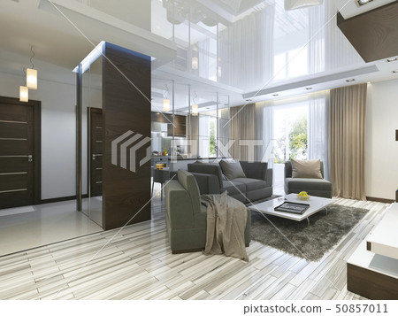 Luxury living room studio in a modern style. Luxury living room studio in a modern style. 50857011