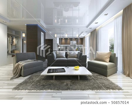 Luxury living room studio in a modern style. - Stock Illustration ...
