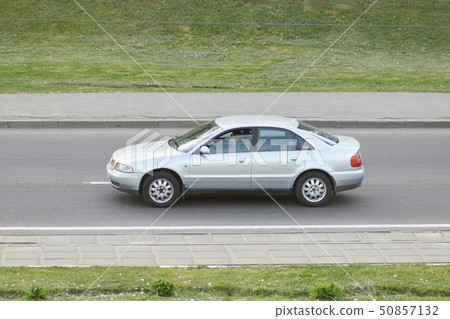 Passenger car silver in the city 50857132